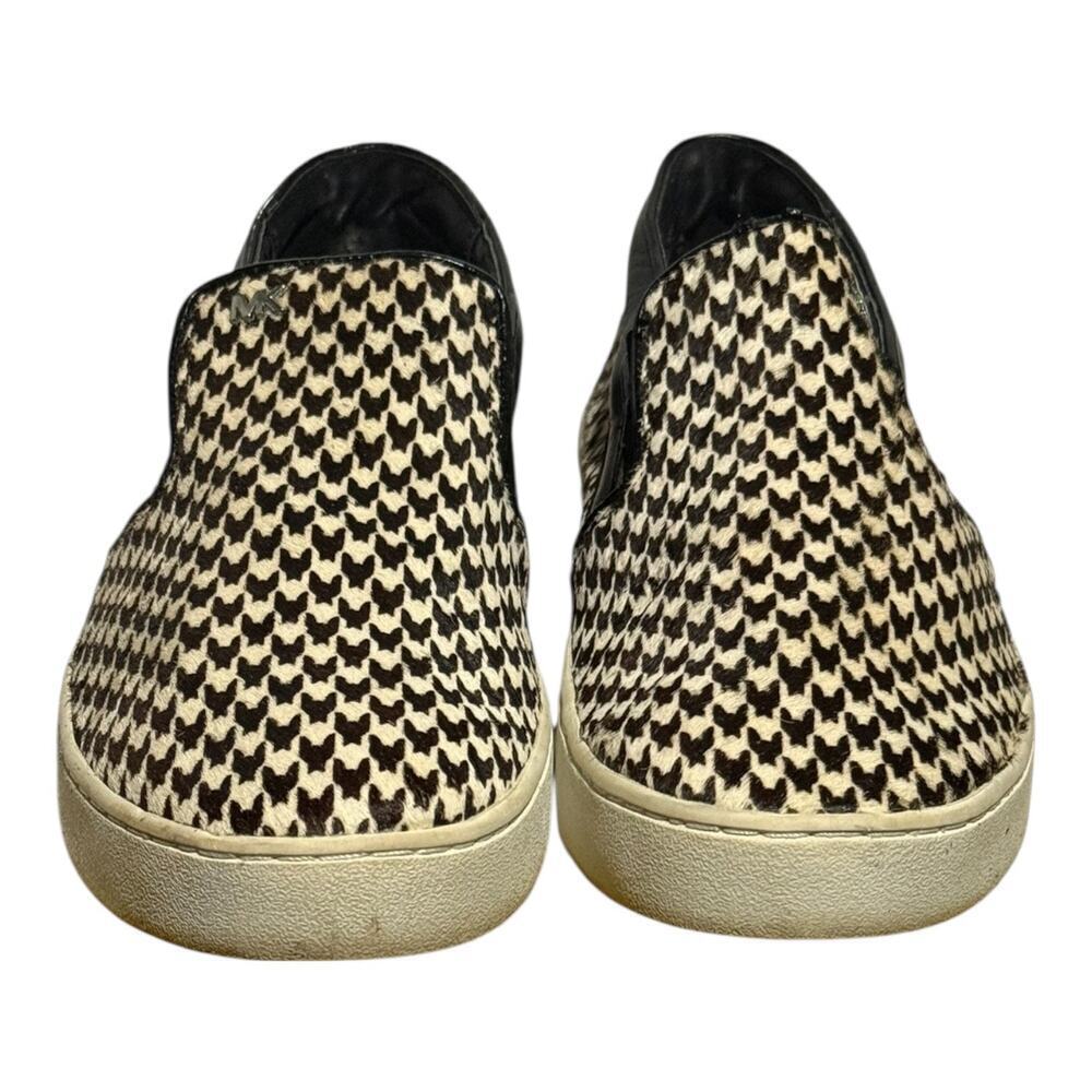 Michael Kors Houndstooth Slip On Sneakers Black White Women's Size 9.5M - Picture 2 of 7